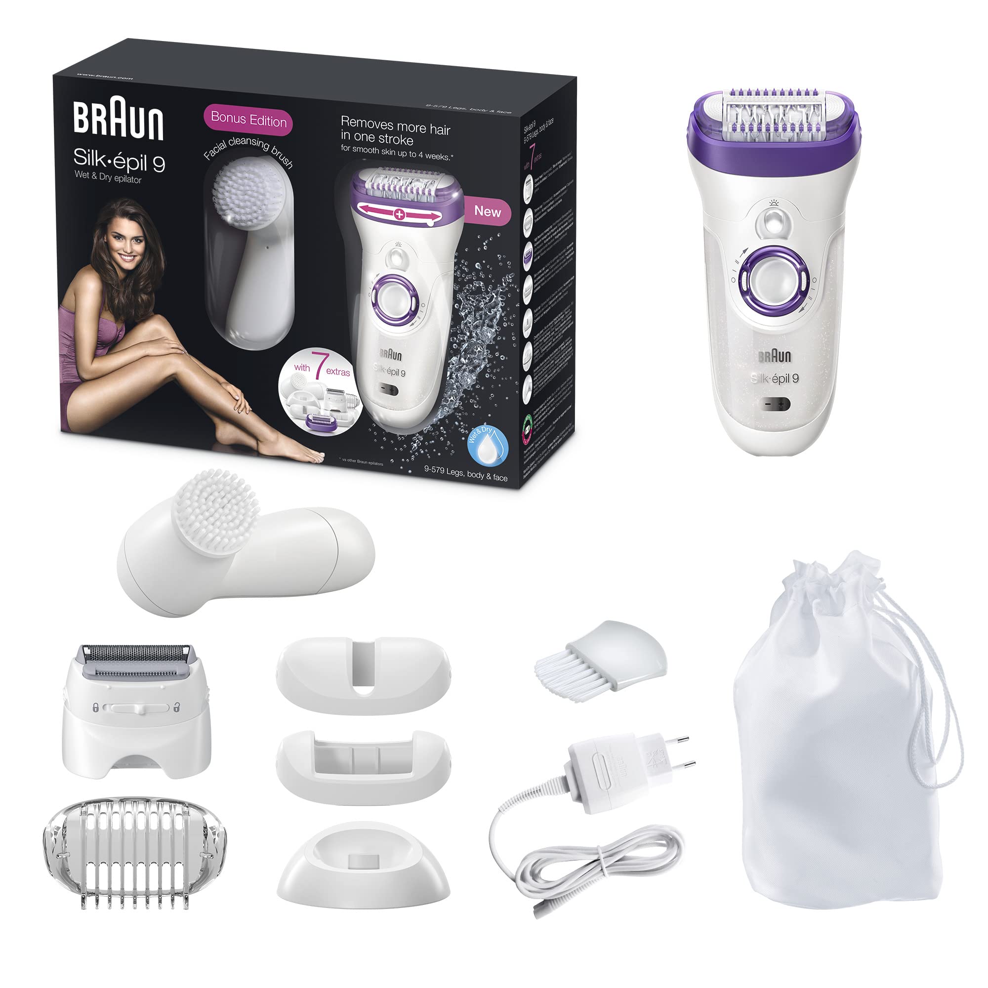 BRAUN Silk-épil 9 脱毛器 4in1 Amazon.com : Braun Silk-épil 9 Epilator, Pivoting Head, Wet